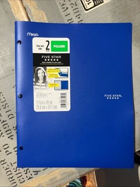 Five Star Blue 2-Pocket Folder by Mead